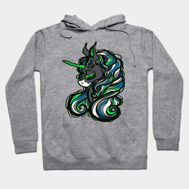 Seattle Football Unicorn Hoodie by Jan Grackle